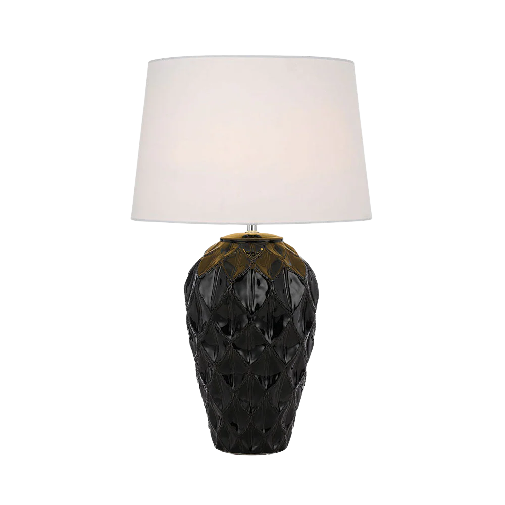 Telbix Madrid Ceramic Table Lamp Black