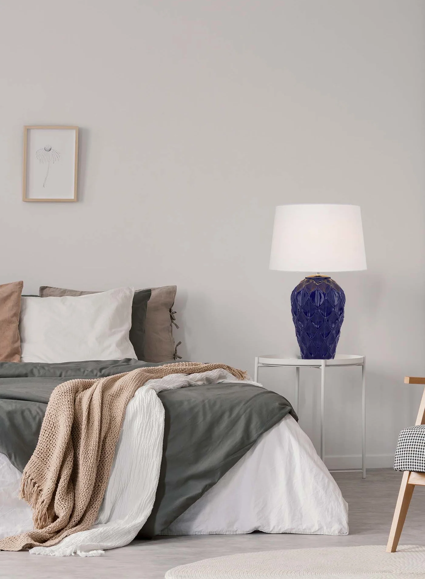 Telbix Madrid Ceramic Table Lamp Blue - Image 2