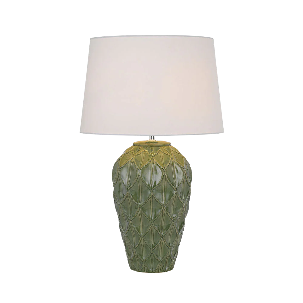 Telbix Madrid Ceramic Table Lamp Green - Image 3