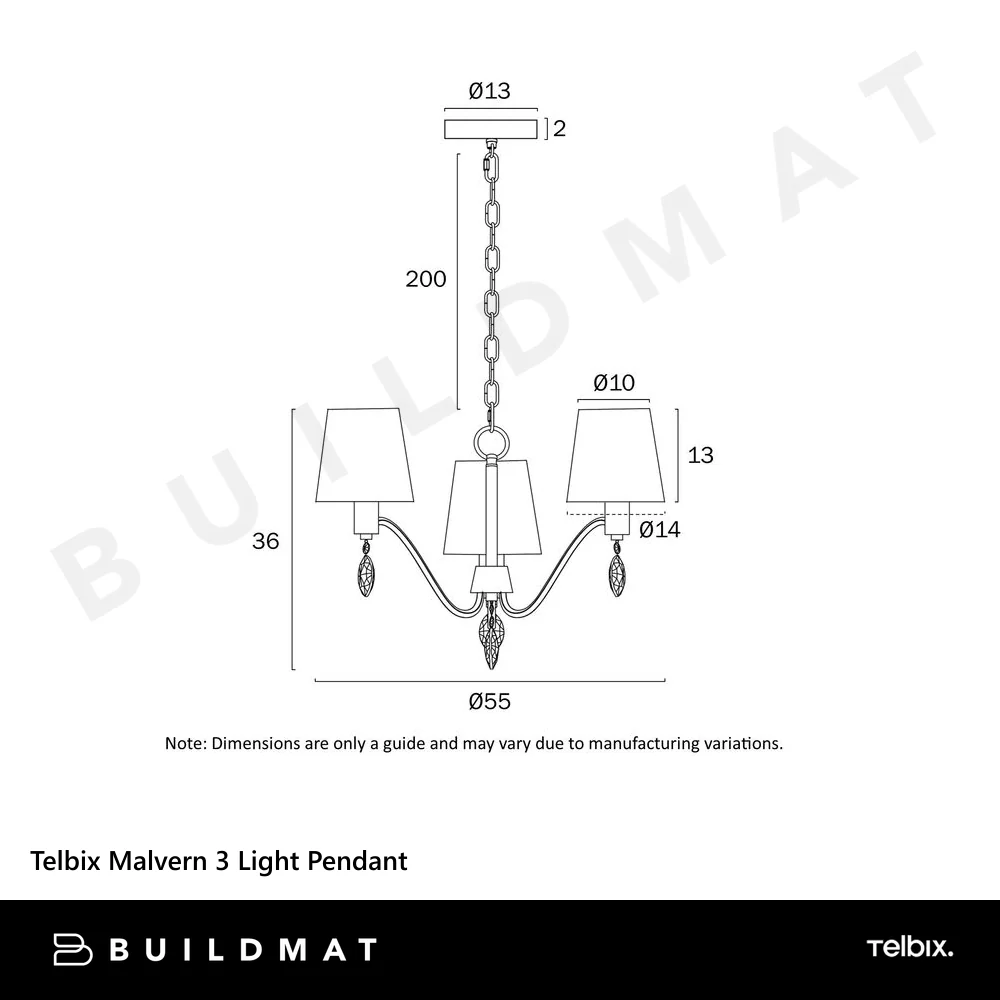 Telbix Malvern 3 Light Pendant Antique Silver - Image 6