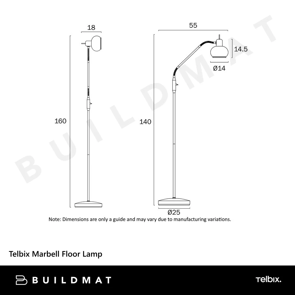 Telbix Marbell Floor Lamp Antique Brass - Image 6