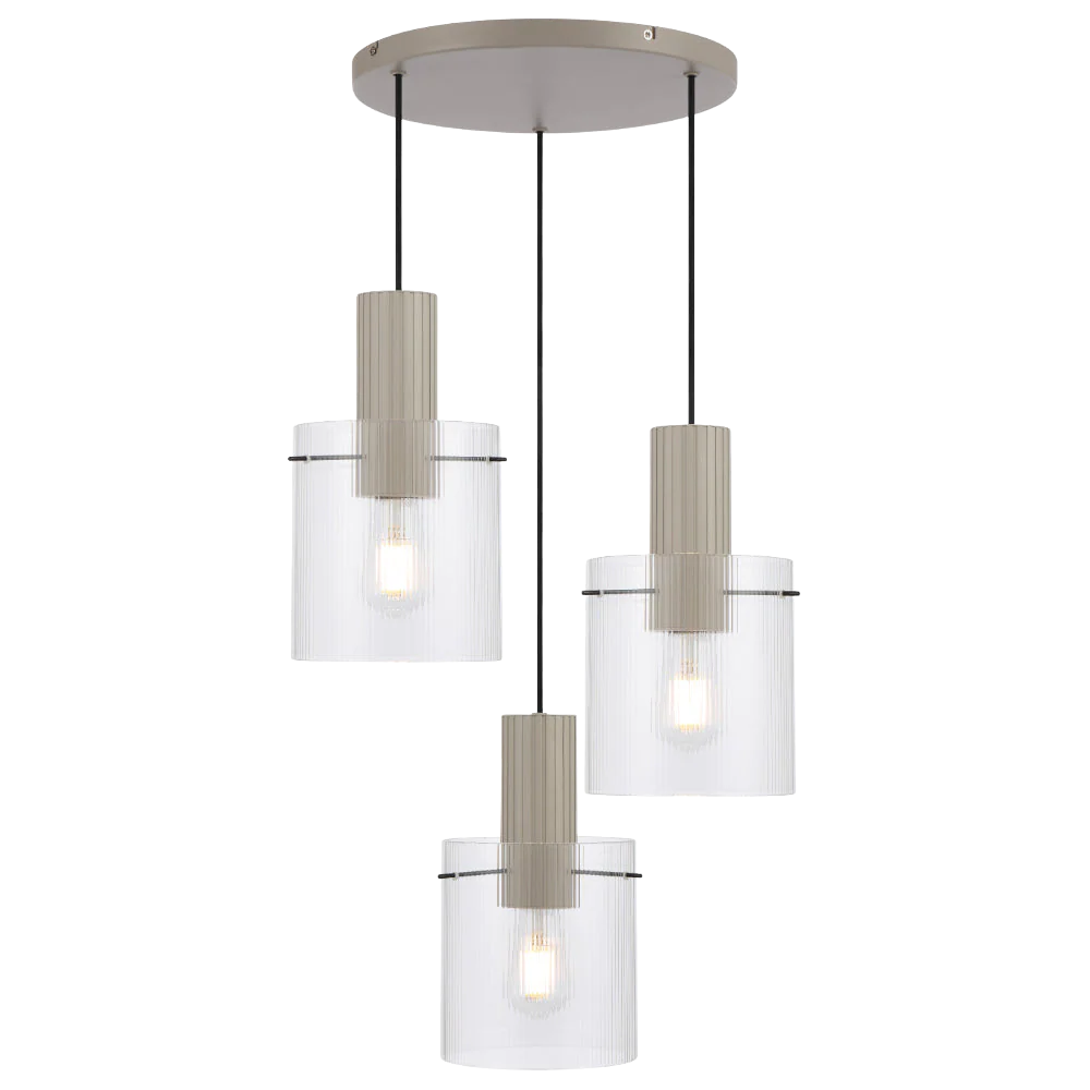 Telbix Mika 3 Light Pendant Grey