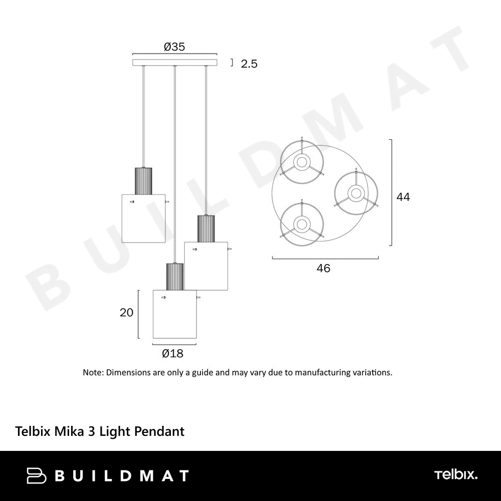 Telbix Mika 3 Light Pendant Grey - Image 4
