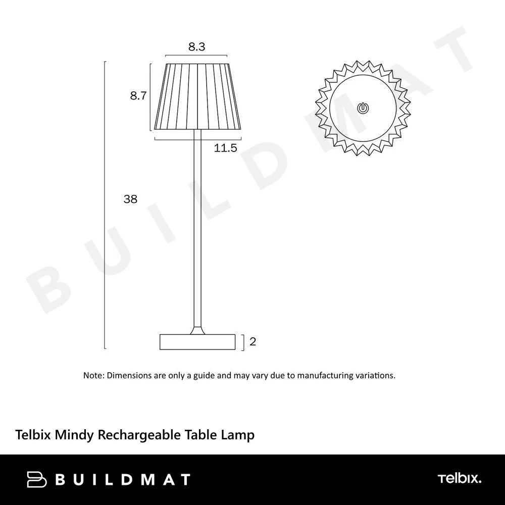 Telbix Mindy Rechargeable Table Lamp Brown - Image 7