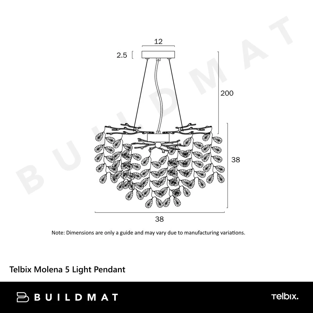 Telbix Molena 5 Light Pendant Chrome - Image 4