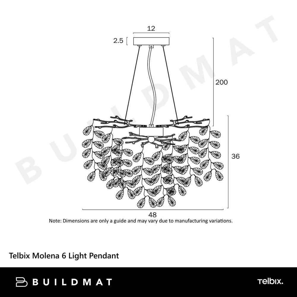 Telbix Molena 6 Light Pendant Gold - Image 4