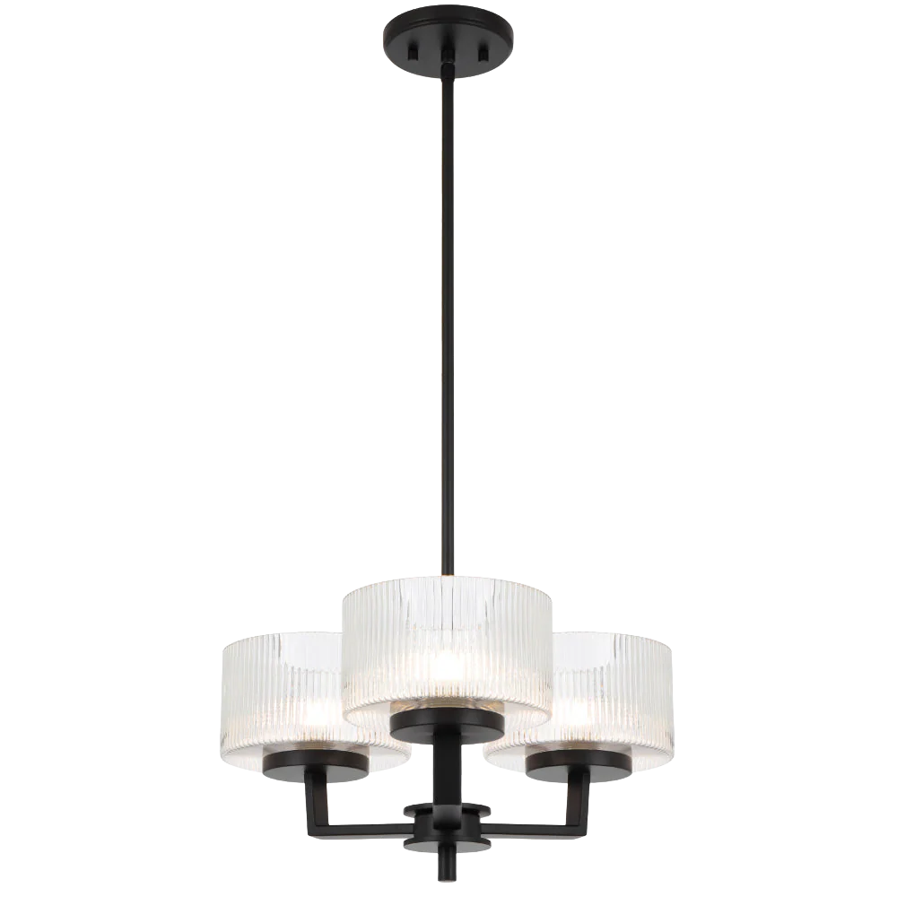 Telbix Moreno 3 Light Pendant Black