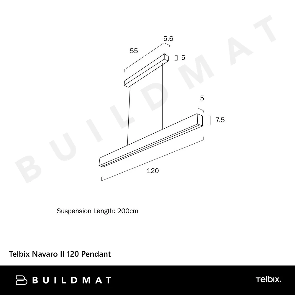 Telbix Navaro II 120 Pendant Black - Image 7