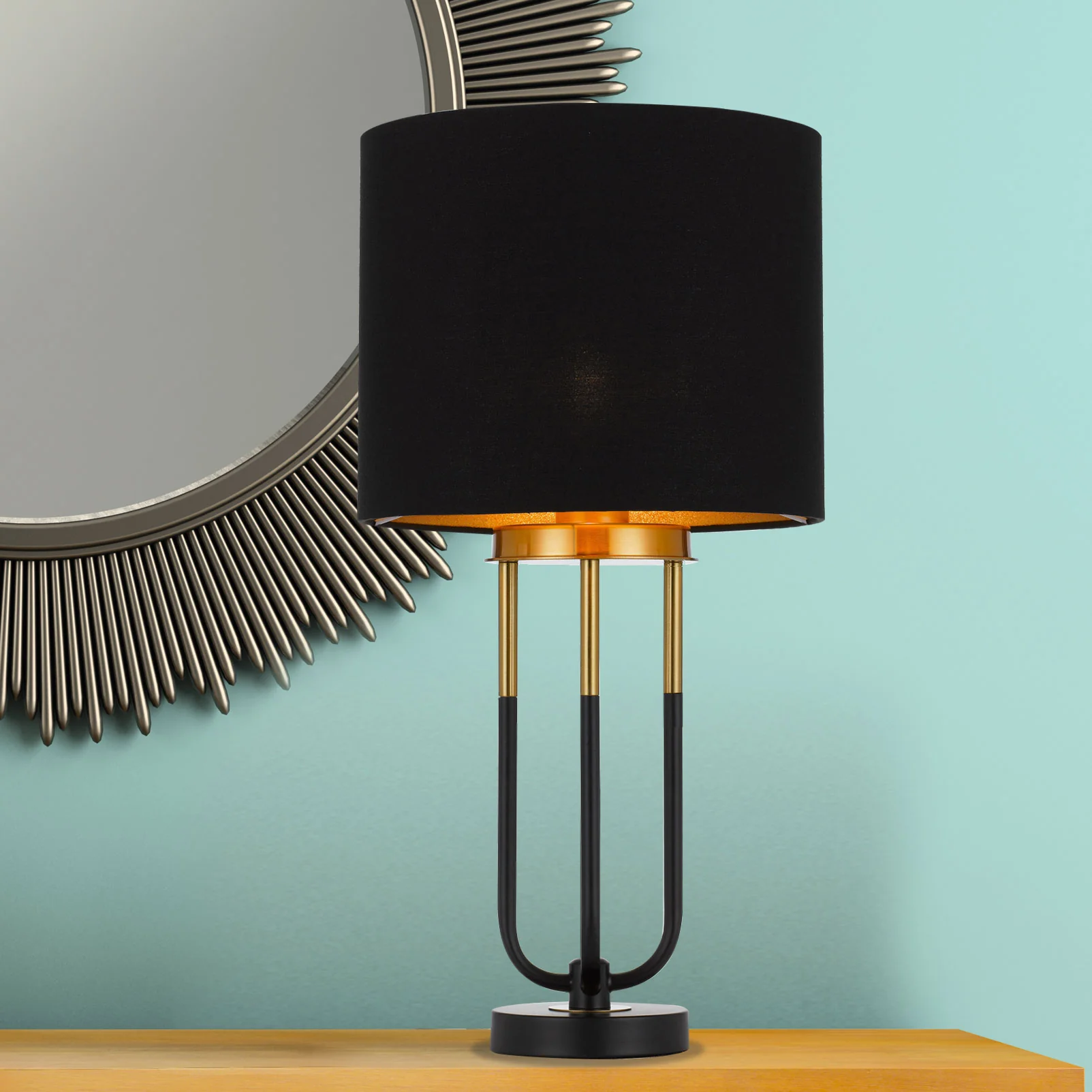 Telbix Negas Table Lamp Black Antique Gold - Image 2