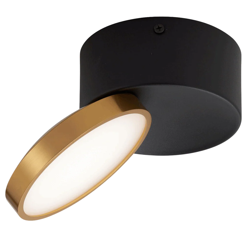 Telbix Netra Tilt Surface Led Downlight 3CCT Black Gold