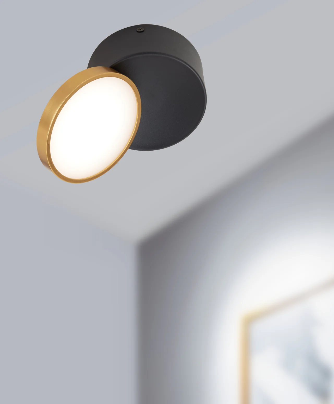 Telbix Netra Tilt Surface Led Downlight 3CCT Black Gold - Image 2