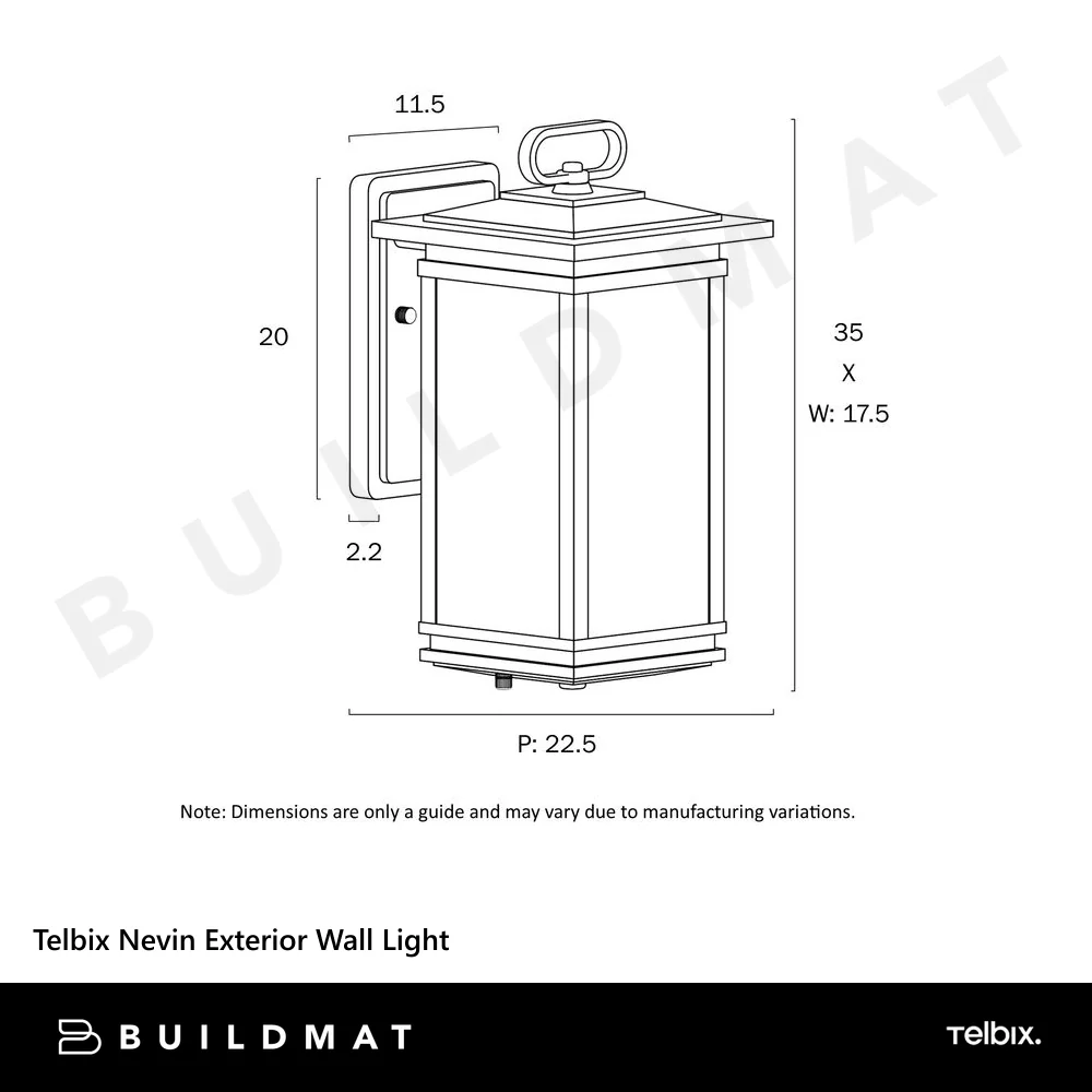 Telbix Nevin Exterior Wall Light Black - Image 4