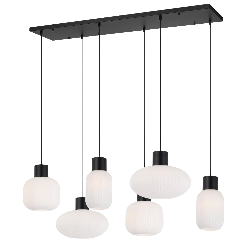 Telbix Nori 6 Lights Pendant Black Opal Matt