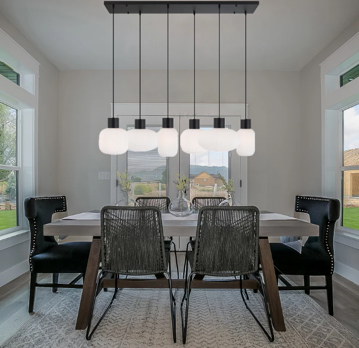 Telbix Nori 6 Lights Pendant Black Opal Matt - Image 2