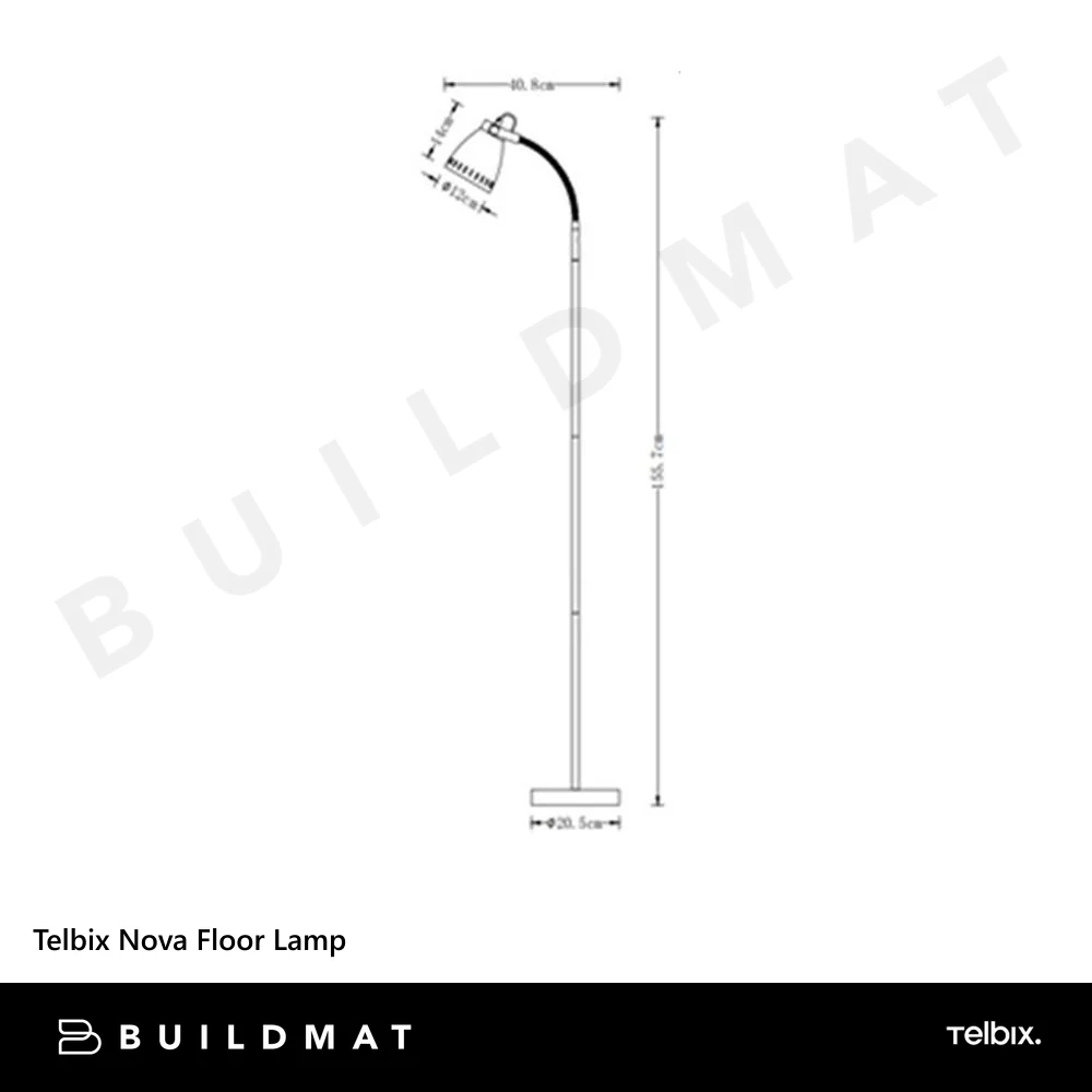 Telbix Nova Floor Lamp Grey - Image 4