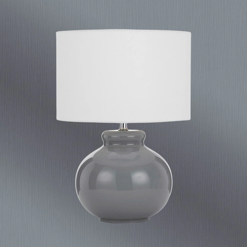 Telbix Olga Ceramic Table Lamp Grey White - Image 2