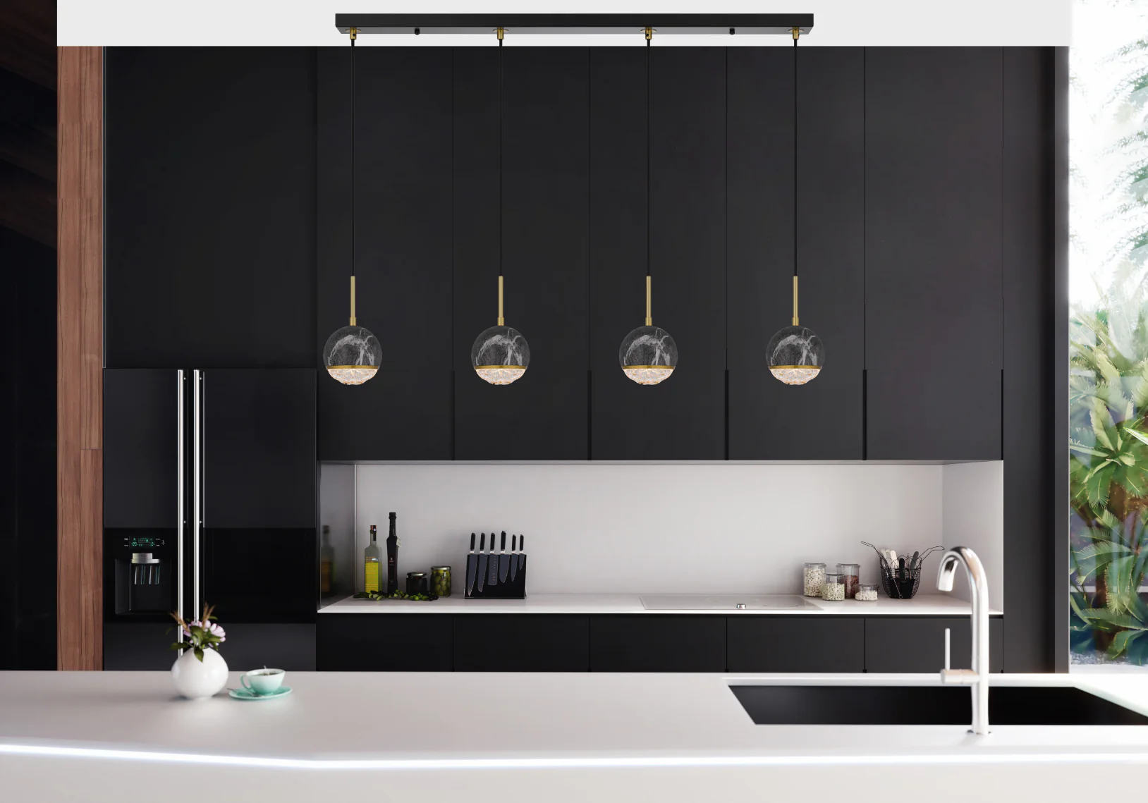 Telbix Oneta 4 Lights Pendant Black - Image 2