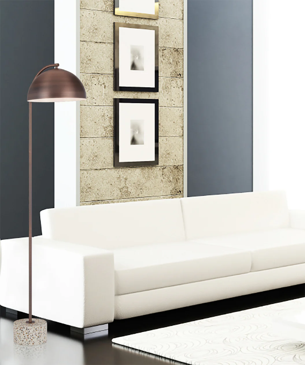 Telbix Ortez Floor Lamp White Terrazzo - Image 2