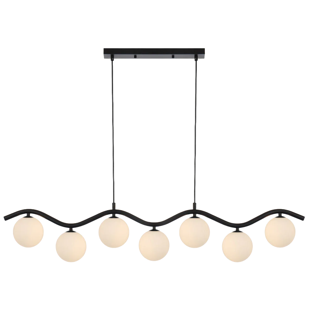 Telbix Orton 7 Light Pendant Black Opal Matt