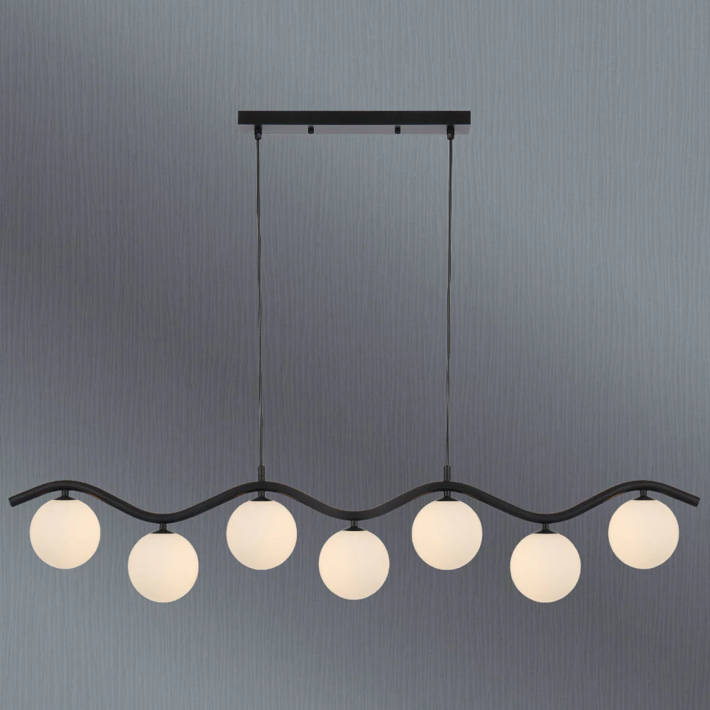 Telbix Orton 7 Light Pendant Black Opal Matt - Image 2