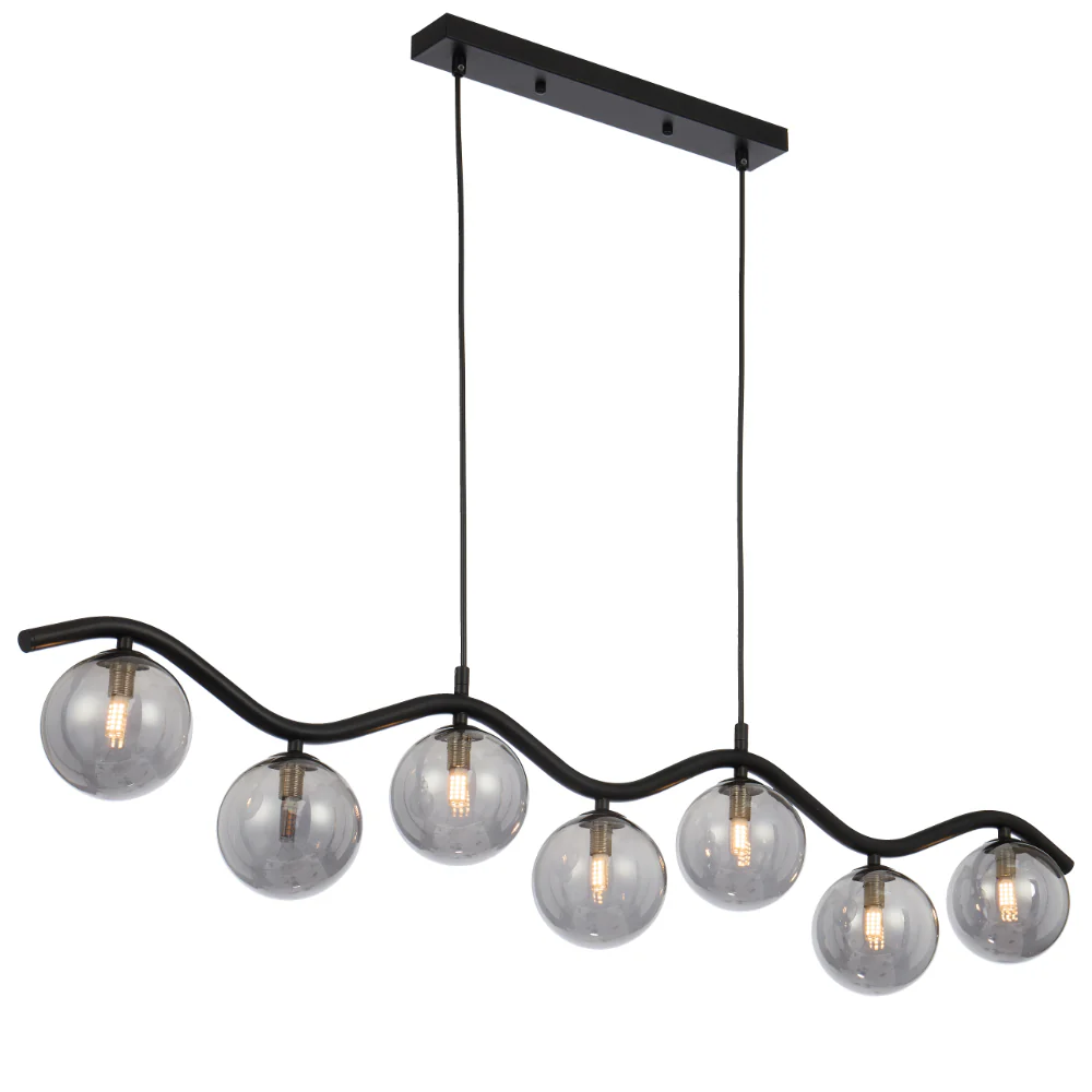 Telbix Orton 7 Light Pendant Black Smoke - Image 2
