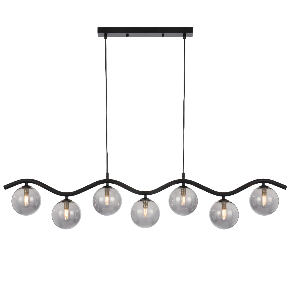 Telbix Orton 7 Light Pendant Black Smoke - Image 3
