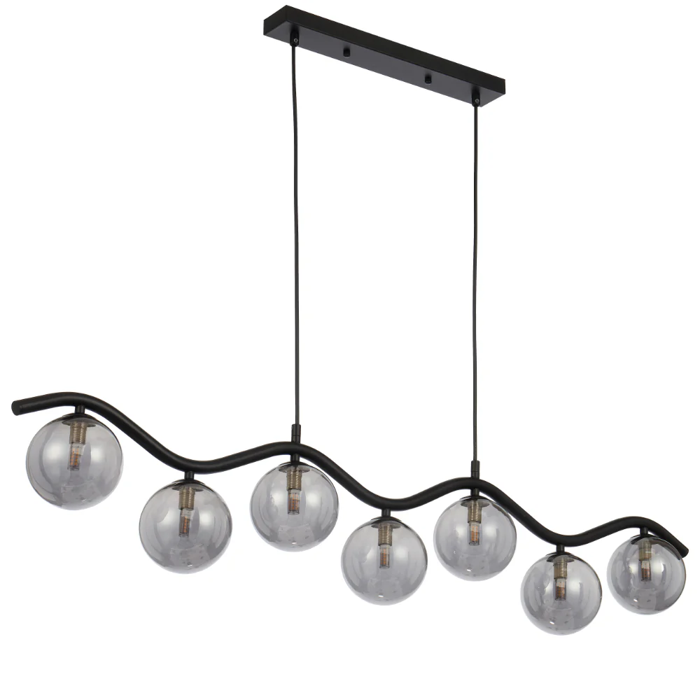 Telbix Orton 7 Light Pendant Black Smoke - Image 4