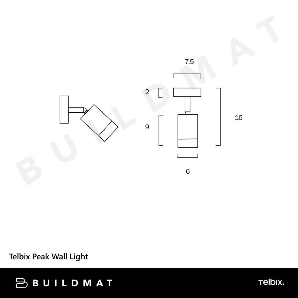 Telbix Peak Wall Light Black - Image 4