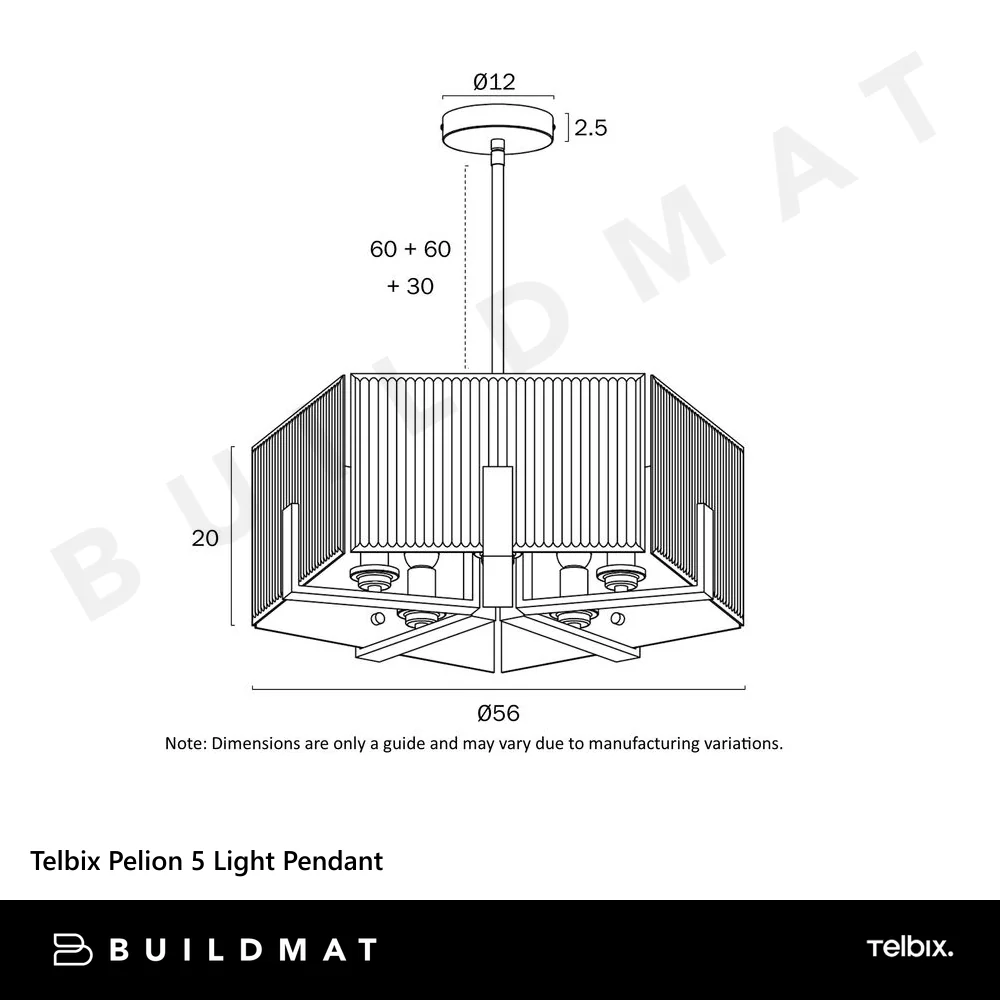 Telbix Pelion 5 Light Pendant Chrome - Image 6