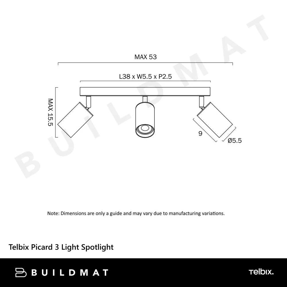 Telbix Picard 3 Light Spotlight White - Image 5