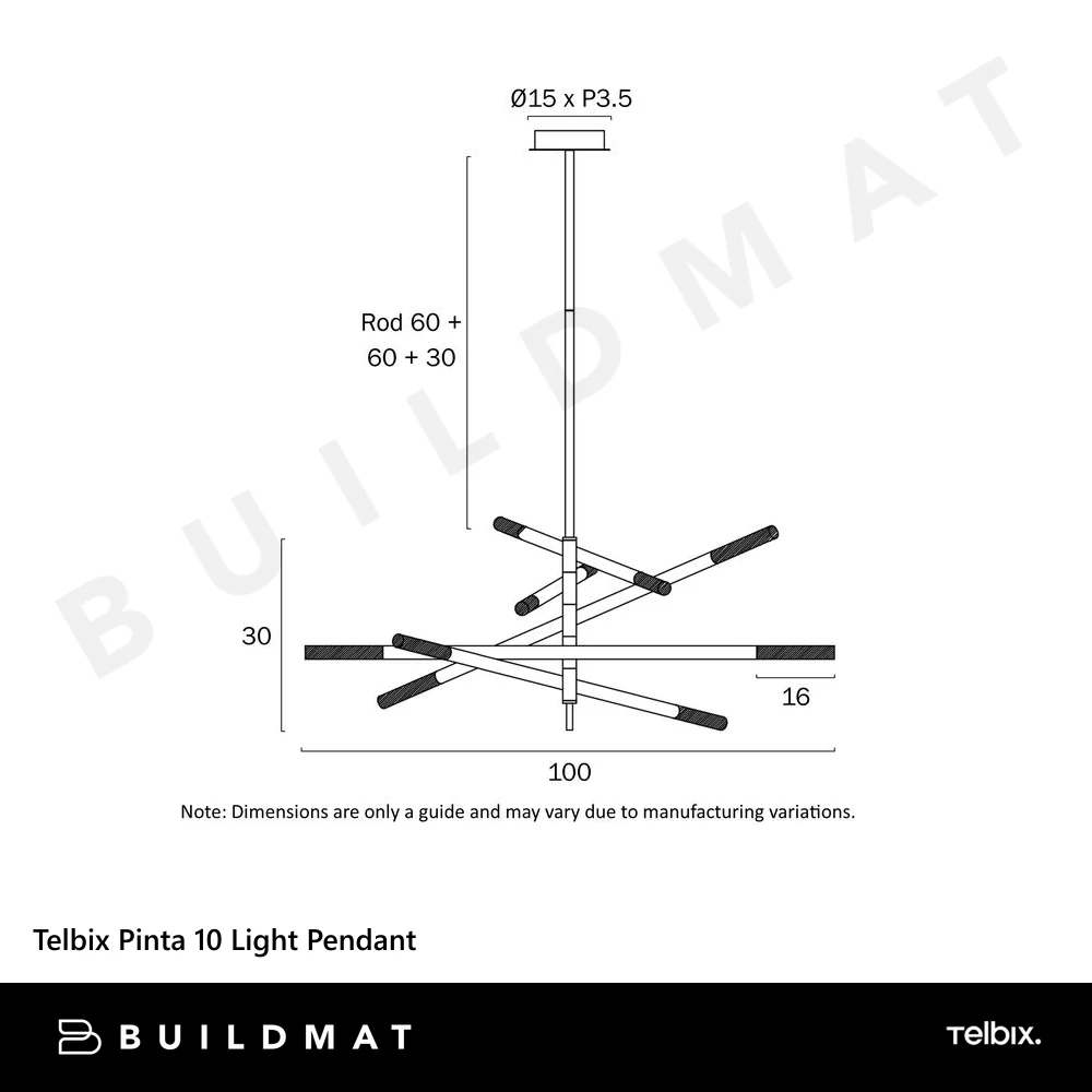 Telbix Pinta 10 Light Pendant Black - Image 6