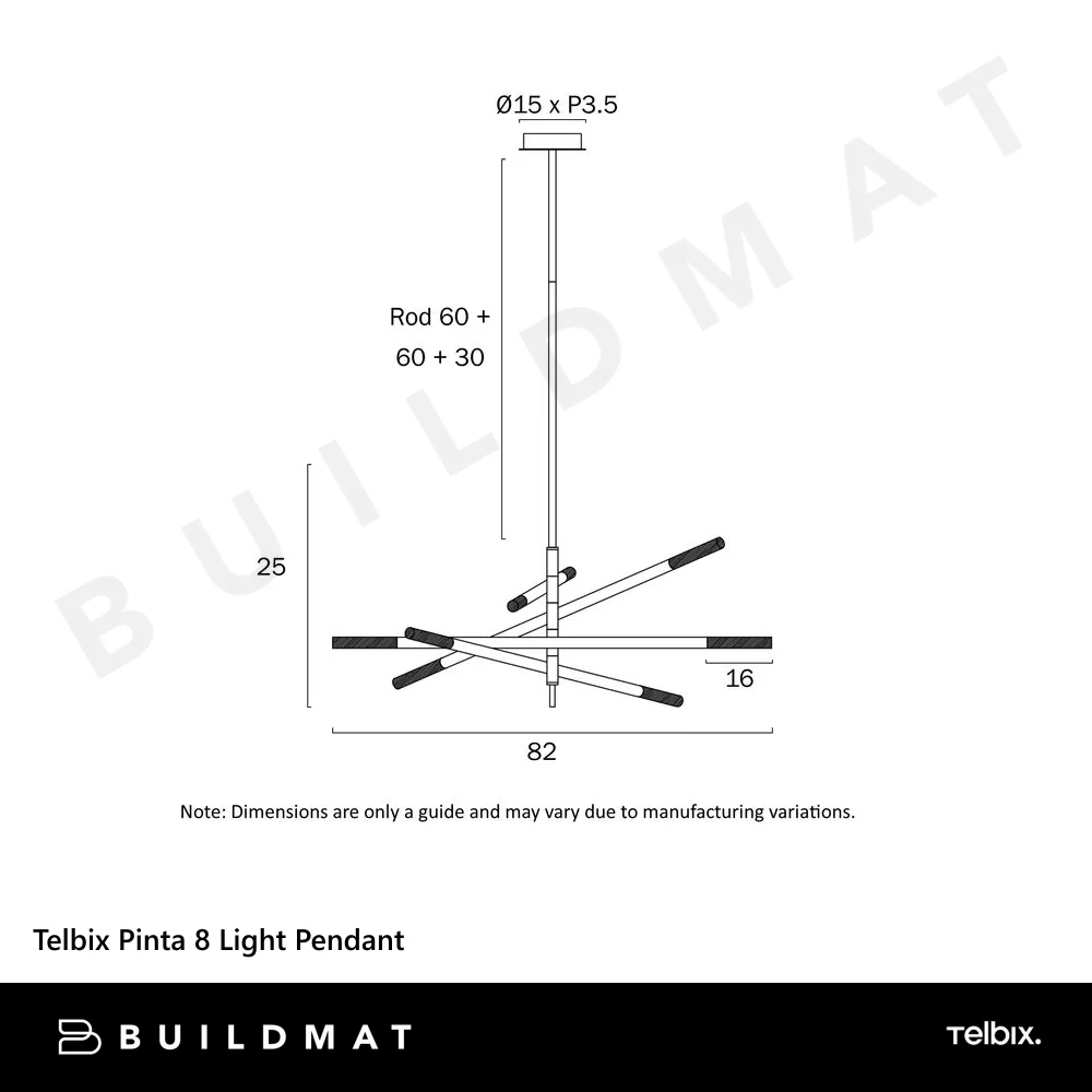 Telbix Pinta 8 Light Pendant Gold - Image 6