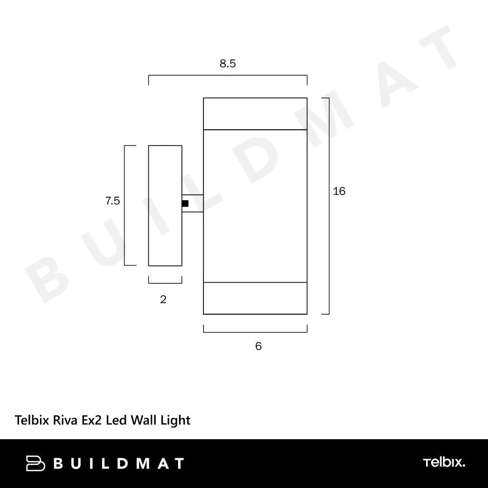Telbix Riva Ex2 Led Wall Light Bracket Black - Image 6