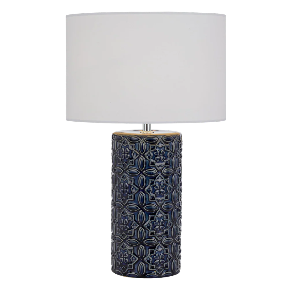 Telbix Rodos Ceramic Table Lamp Blue White - Image 5
