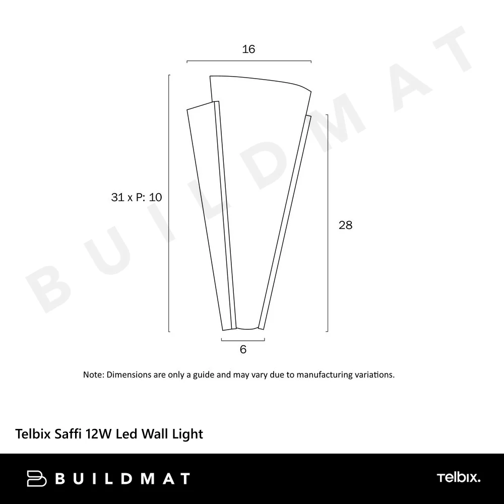 Telbix Saffi 12W Led Wall Light Antique Brass - Image 6
