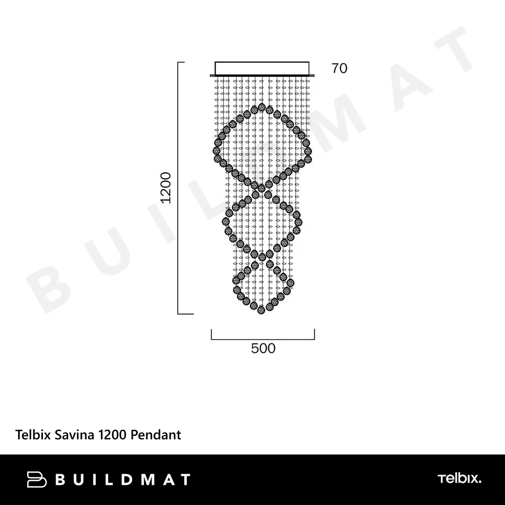 Telbix Savina 1200 Pendant Chrome - Image 4