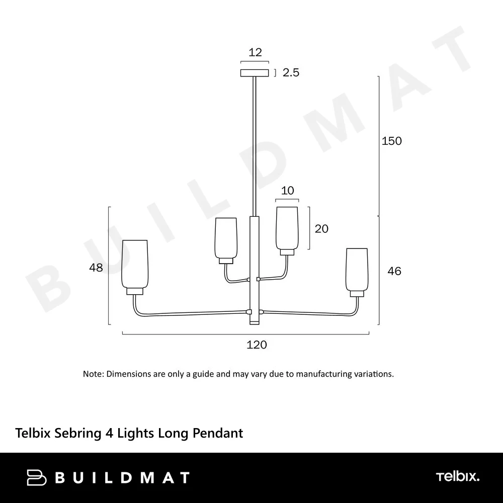 Telbix Sebring 4 Lights Long Pendant Black Opal Matt - Image 4