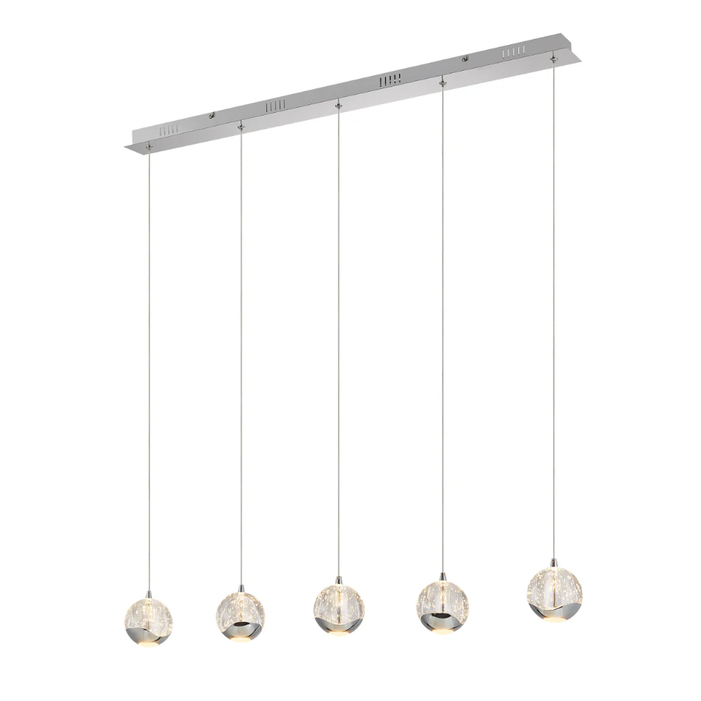 Telbix Segovia 5 Light Bar Pendant Chrome - Image 2