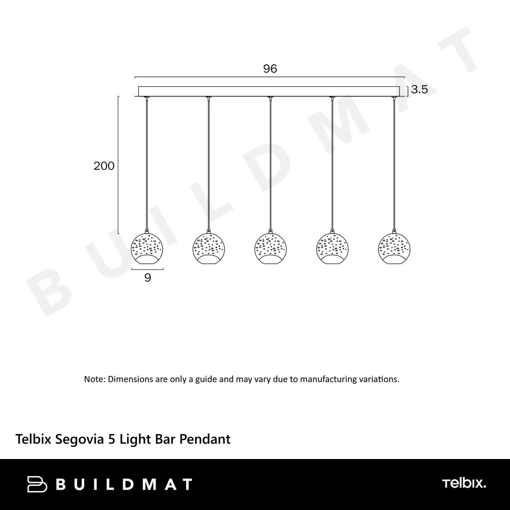 Telbix Segovia 5 Light Bar Pendant Chrome - Image 7