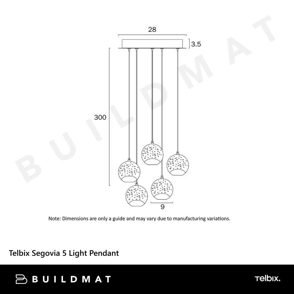 Telbix Segovia 5 Light Pendant Chrome - Image 7