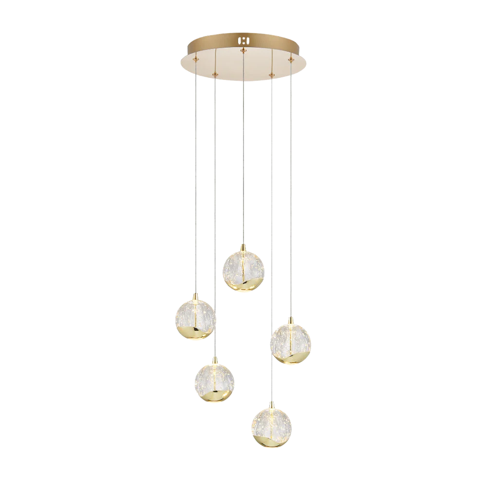 Telbix Segovia 5 Light Pendant Gold