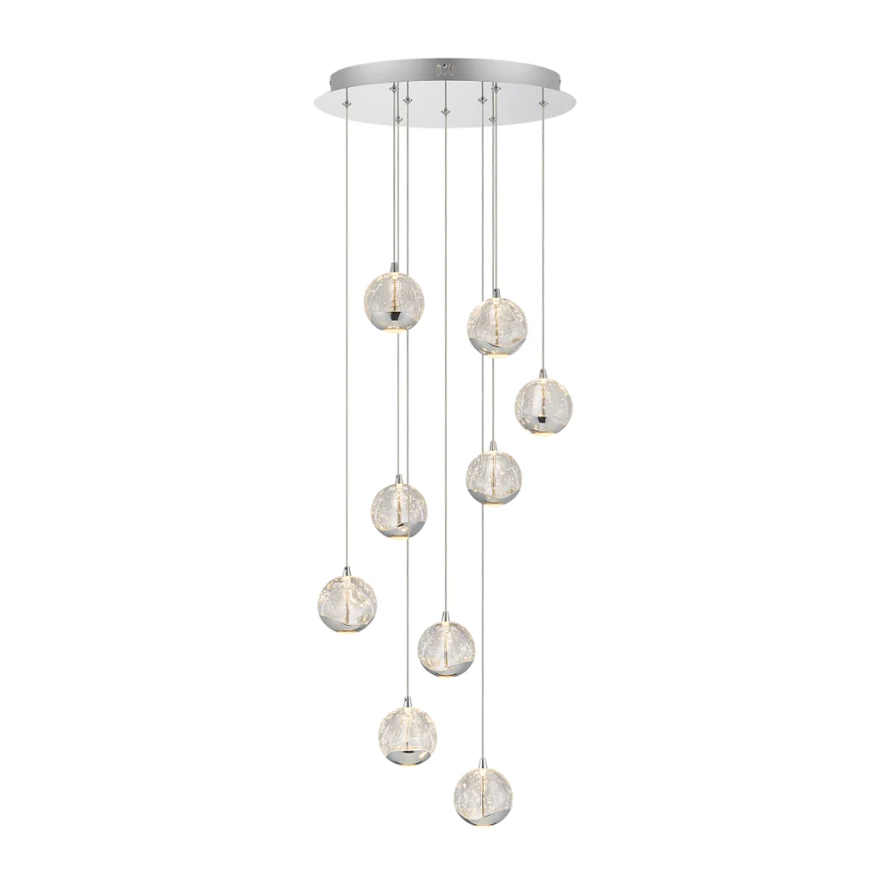Telbix Segovia 9 Light Pendant Chrome - Image 4