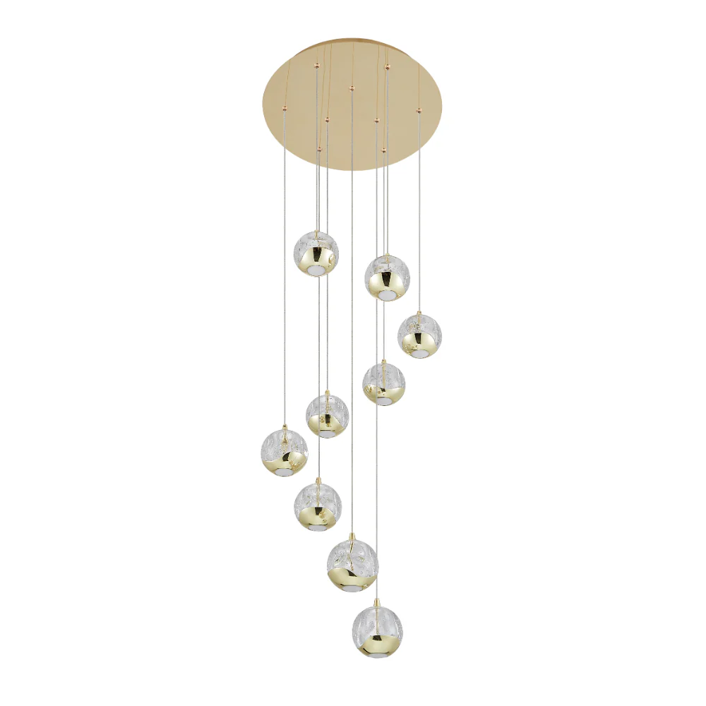 Telbix Segovia 9 Light Pendant Gold - Image 2