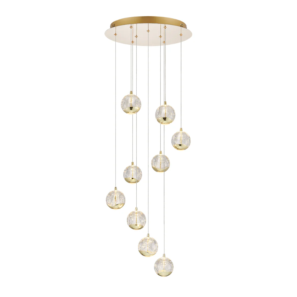 Telbix Segovia 9 Light Pendant Gold - Image 4