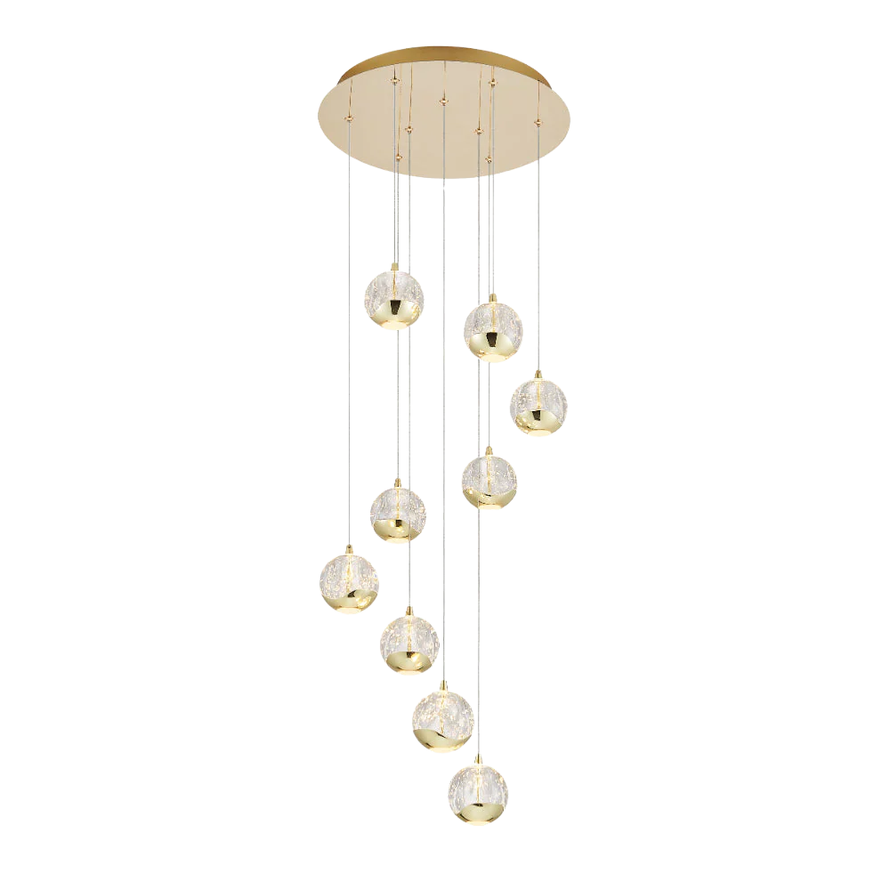 Telbix Segovia 9 Light Pendant Gold - Image 8