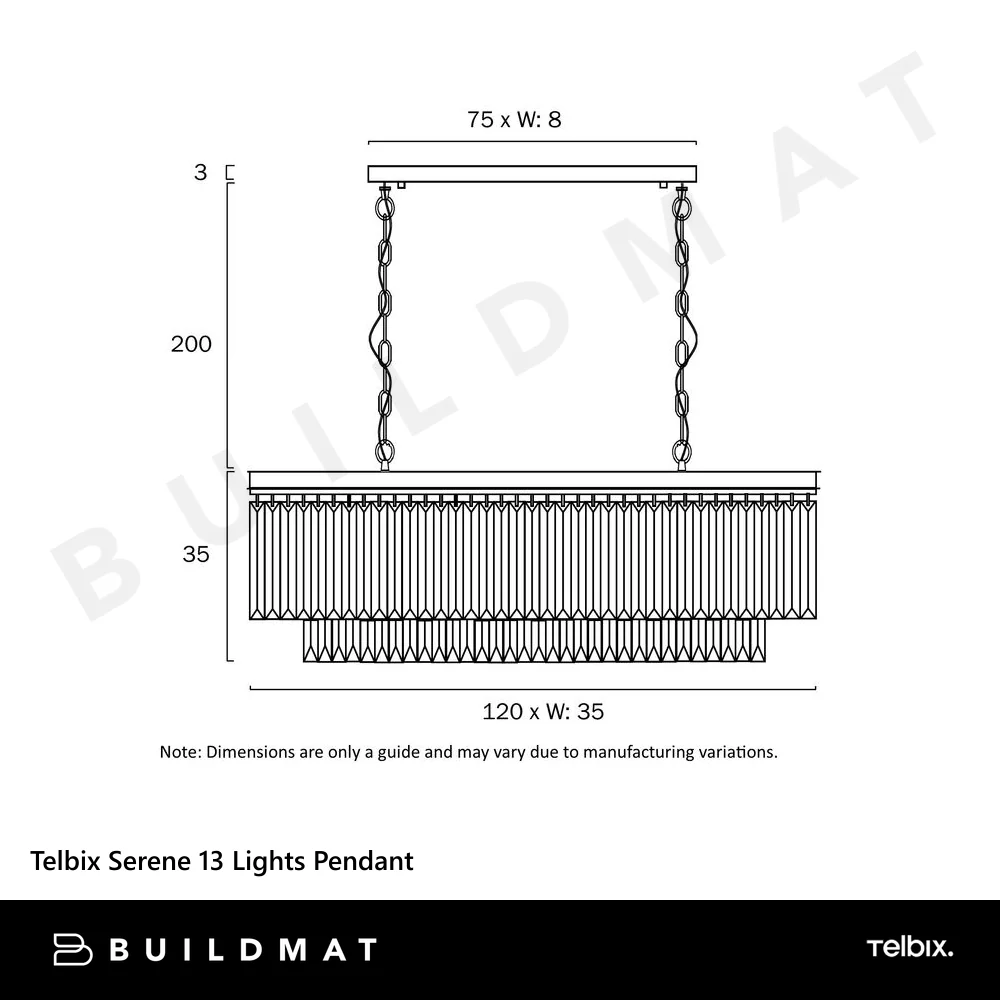 Telbix Serene 13 Lights Pendant Black - Image 4
