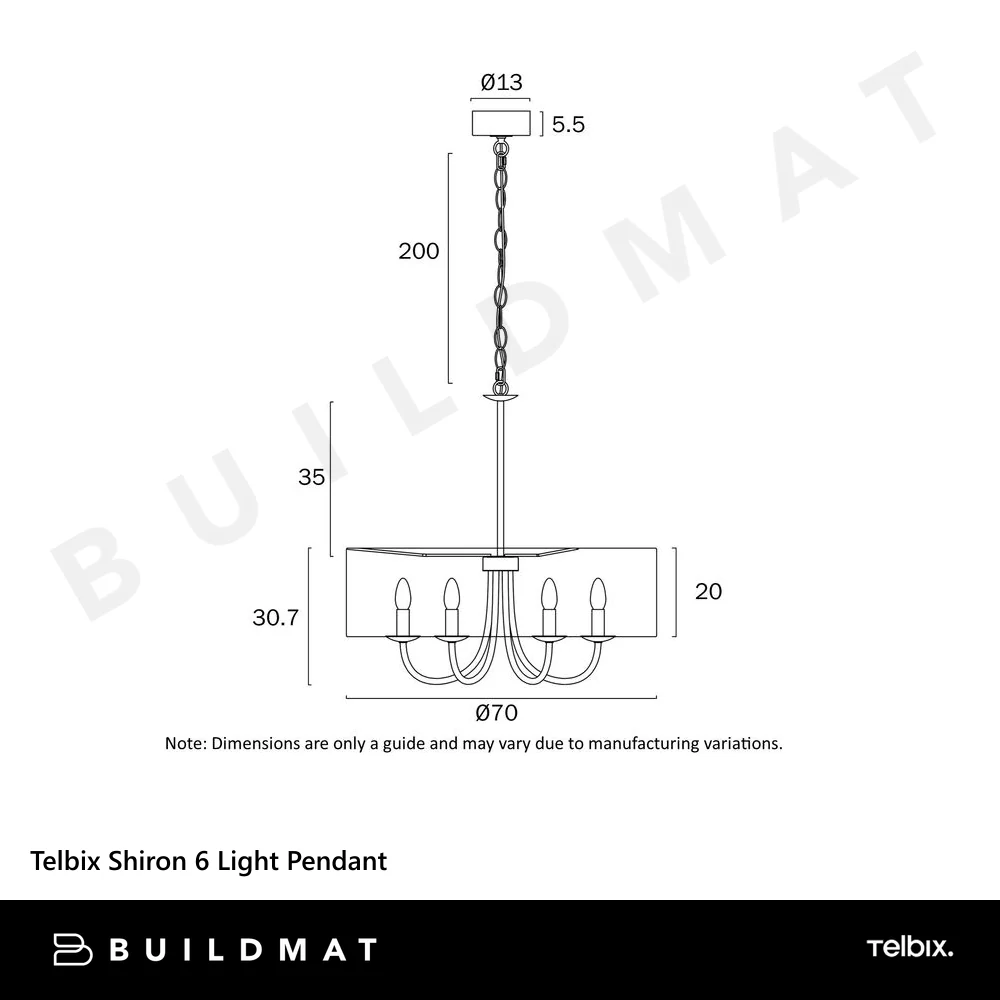Telbix Shiron 6 Light Pendant Brass - Image 5