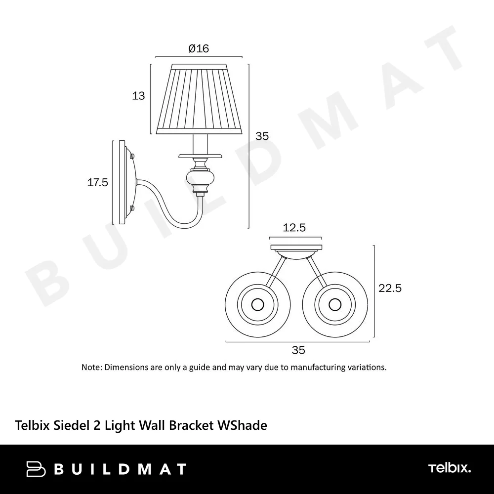 Telbix Siedel 2 Light Wall Bracket With Shade Copper - Image 4