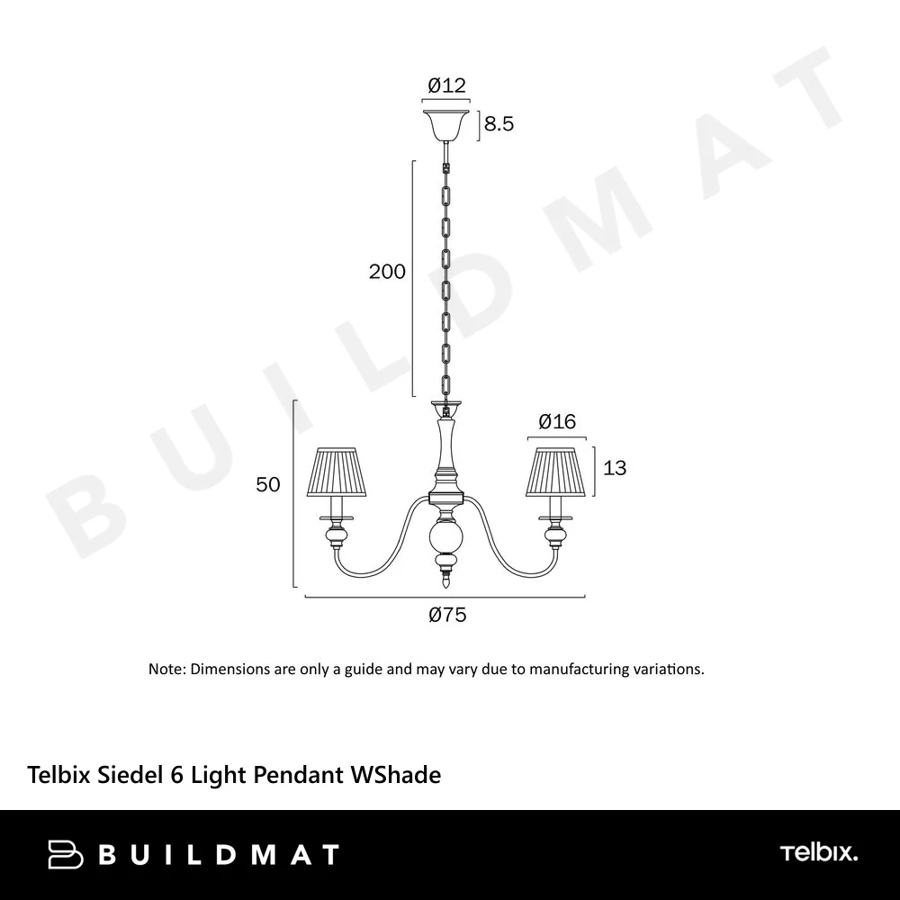 Telbix Siedel 6 Light Pendant With Shade Copper - Image 4