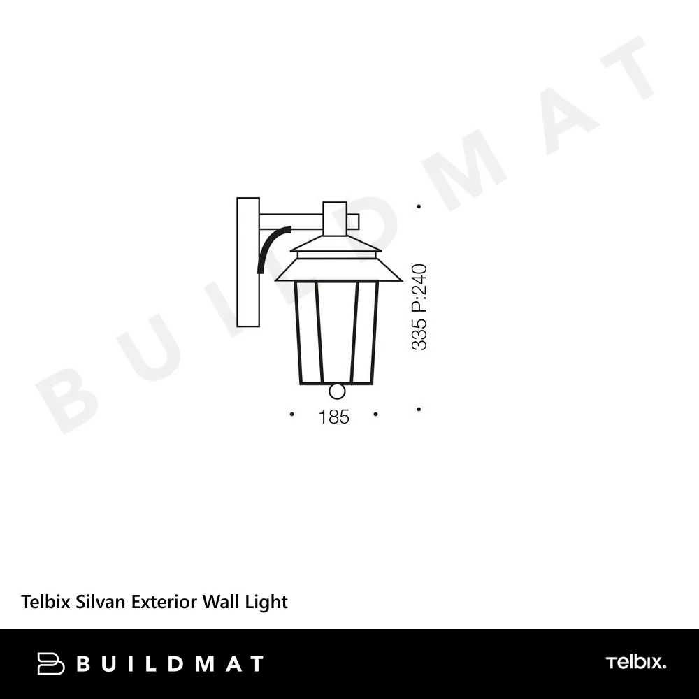 Telbix Silvan Exterior Wall Light Black Opal - Image 4